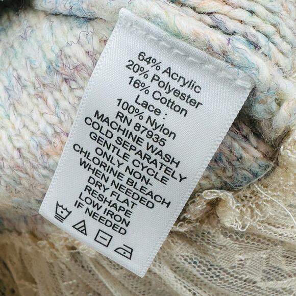 Logo by Lori Goldstein Crew Neck Tunic Feminine Sweater w/ Lace Hem Womens 2XS - Picture 8 of 11